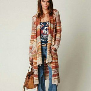 Free People yesterday’s smile red / orange duster cardigan